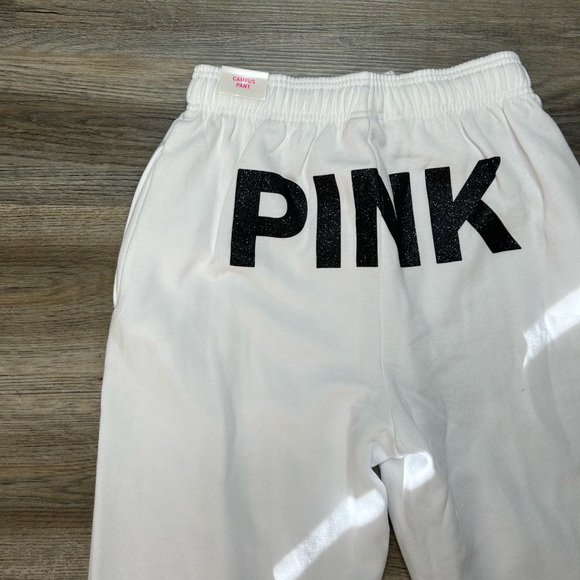PINK Originals LE White Glitter Campus Sweatpants (NWT) - Picture 12 of 15